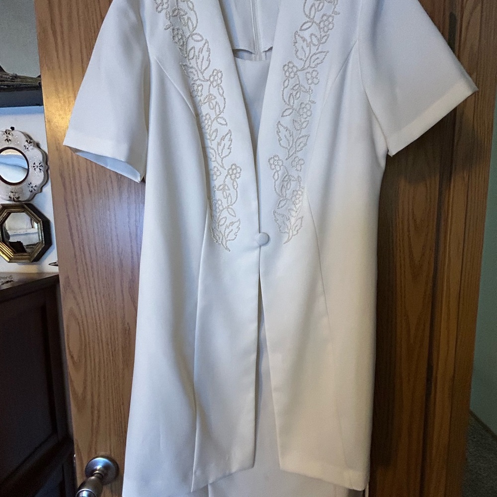 Elegant White Embroidered Dress